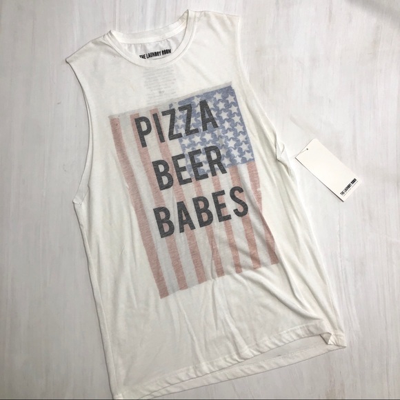 Pizza Beer Babes Cutoff Muscle Tank. - Picture 2 of 7